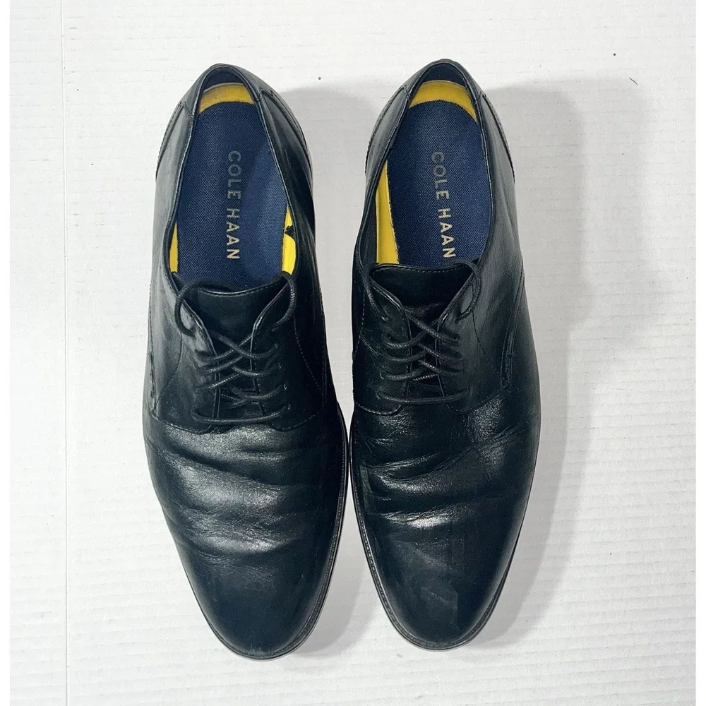 Cole Haan Hawthorne Oxford Shoes Men's 10‎ Black Leather Academia Professional